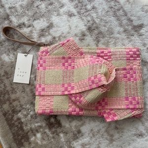 A New Day Woven Straw Clutch NWT